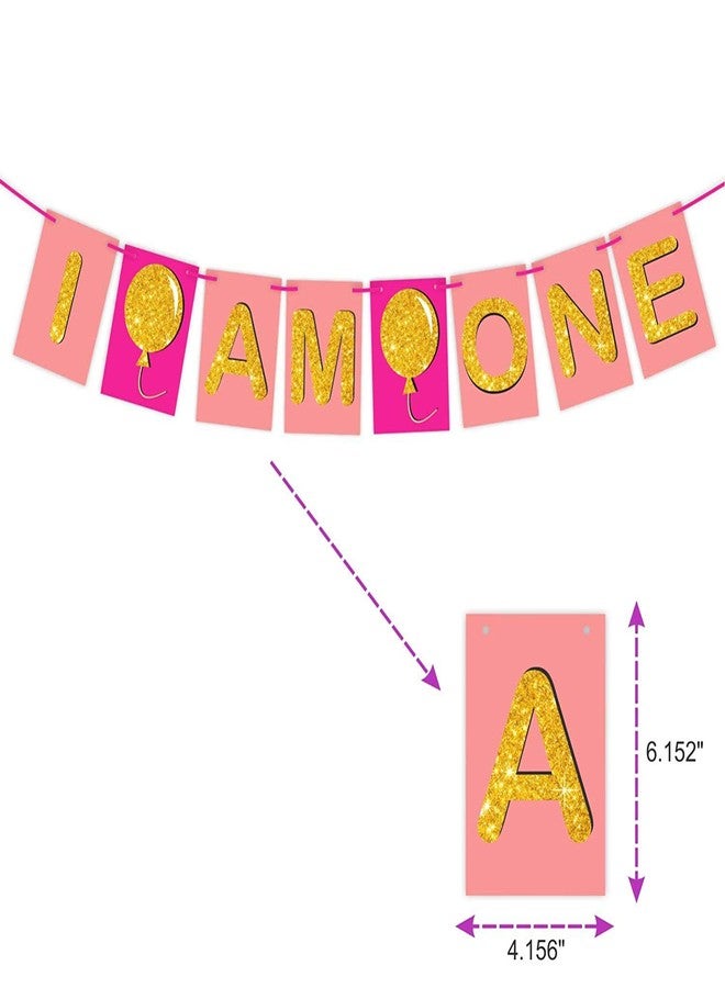 Infispace® First Birthday Bunting Banner for Party Decoration (Pink) - Image 3